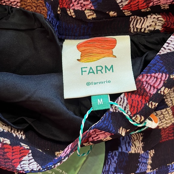 Farm Rio Ainika Tapestry Blue Maxi Skirt Tiered Size M - Picture 14 of 16